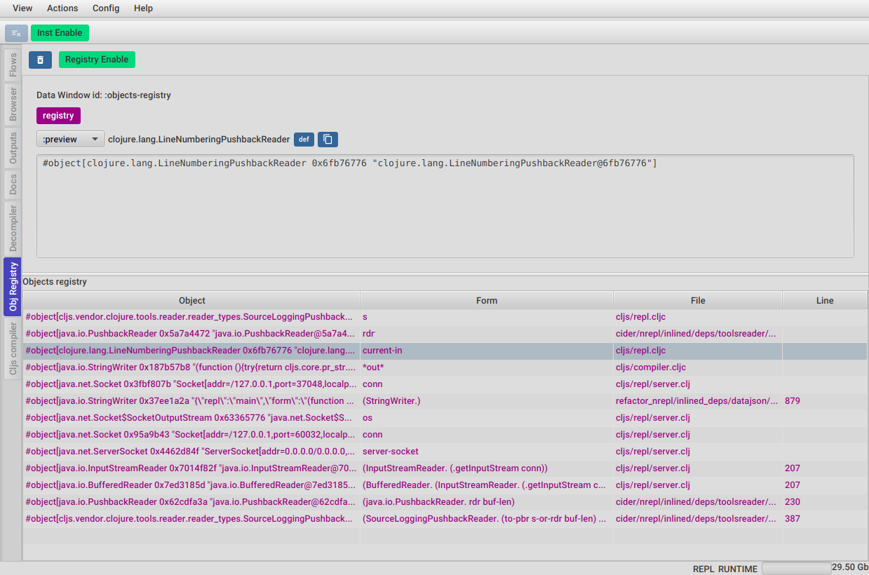 objects registry