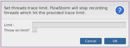 thread trace limit dialog